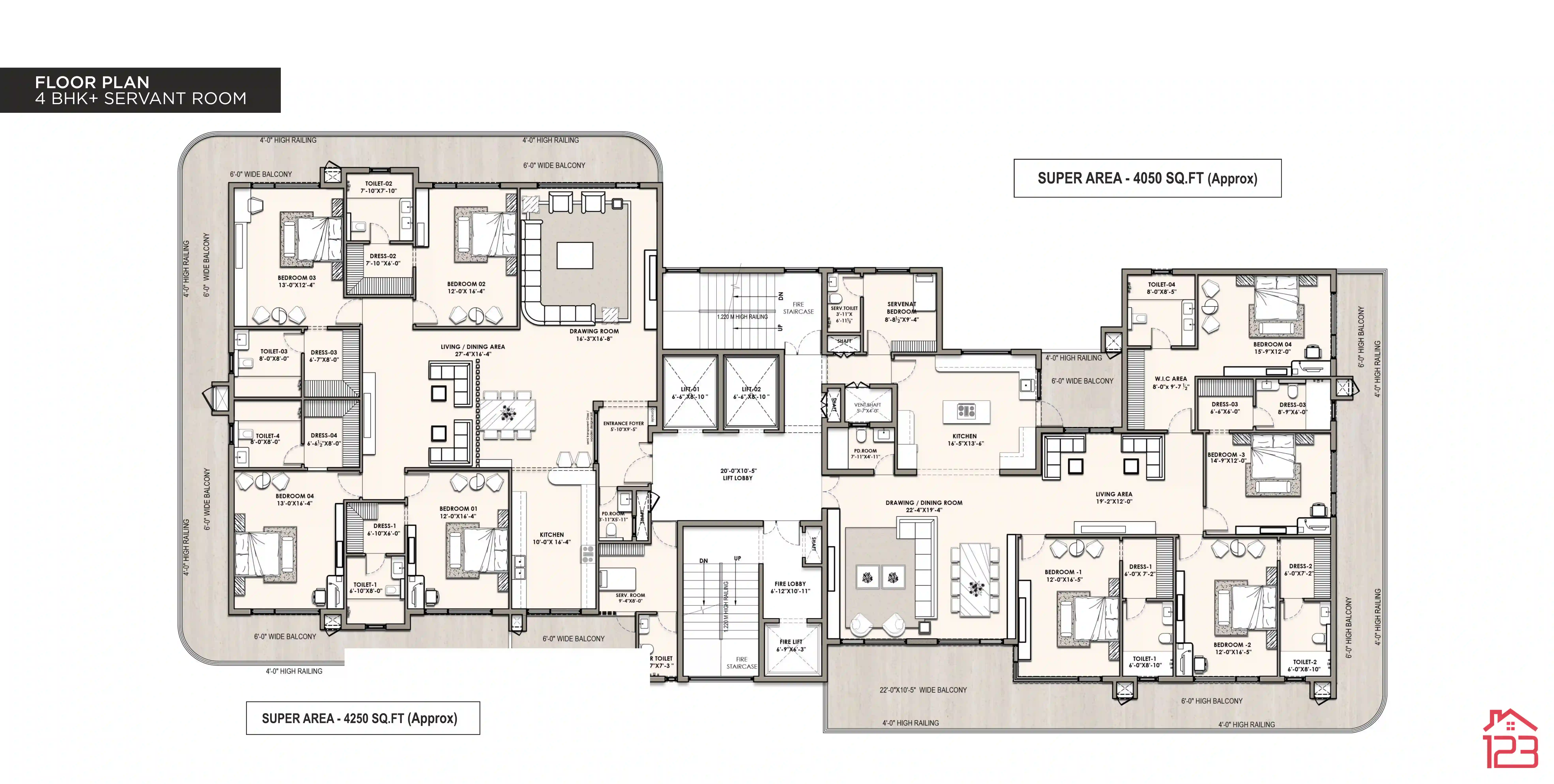 EVOQ Antalia — 4+1 floor plan