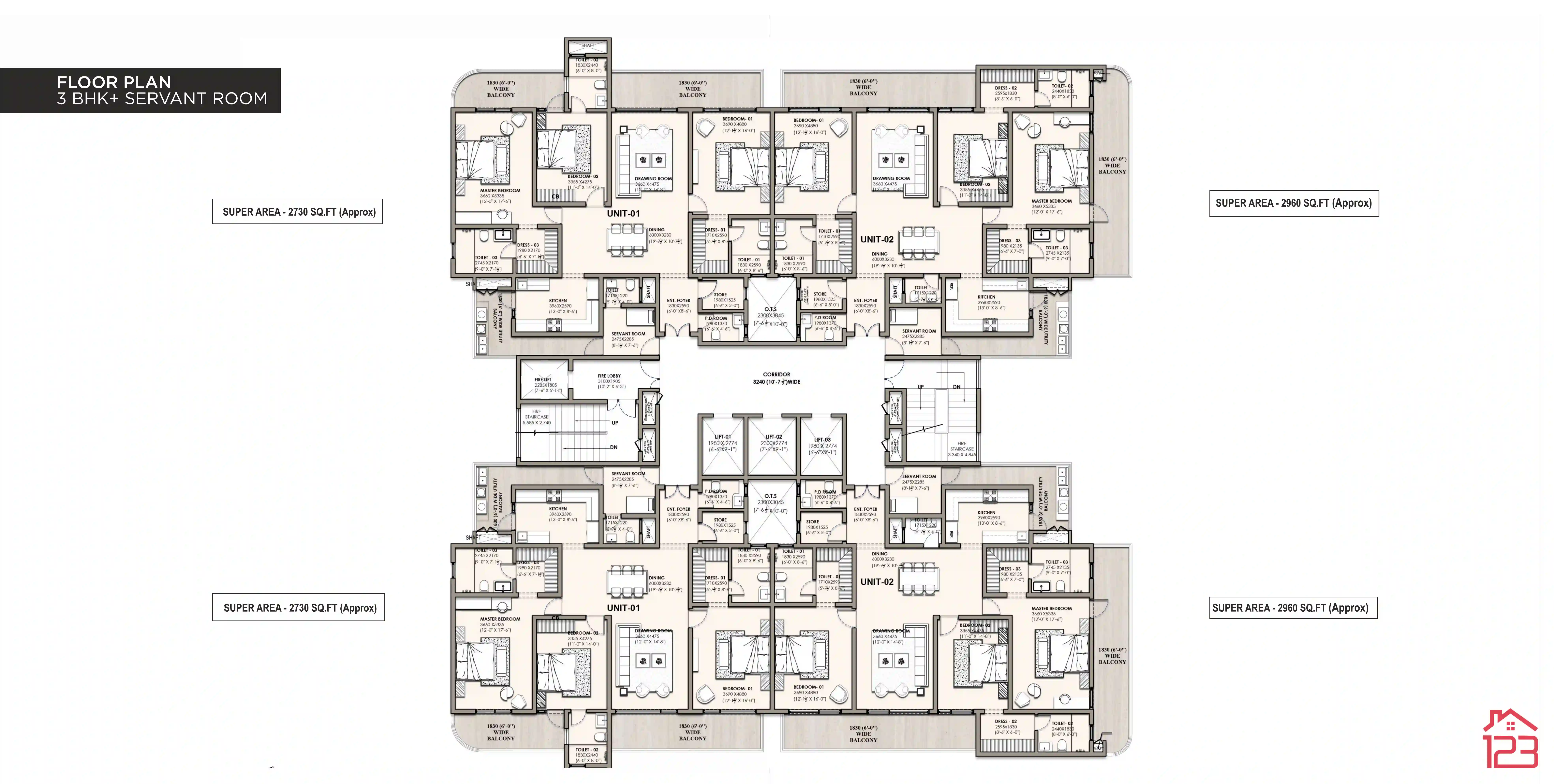 EVOQ Antalia — 3+1 floor plan