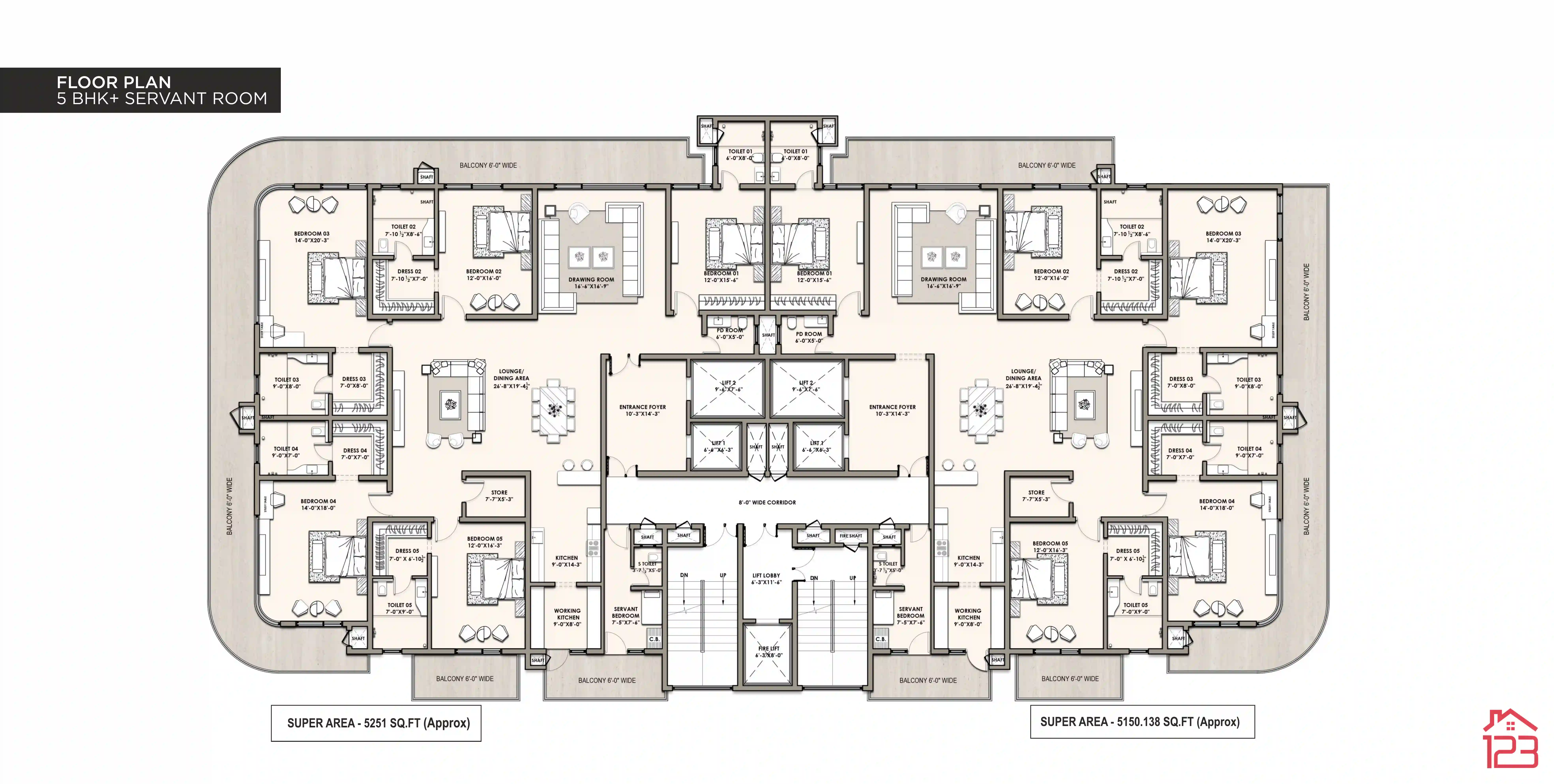 EVOQ Antalia — 5+1 floor plan