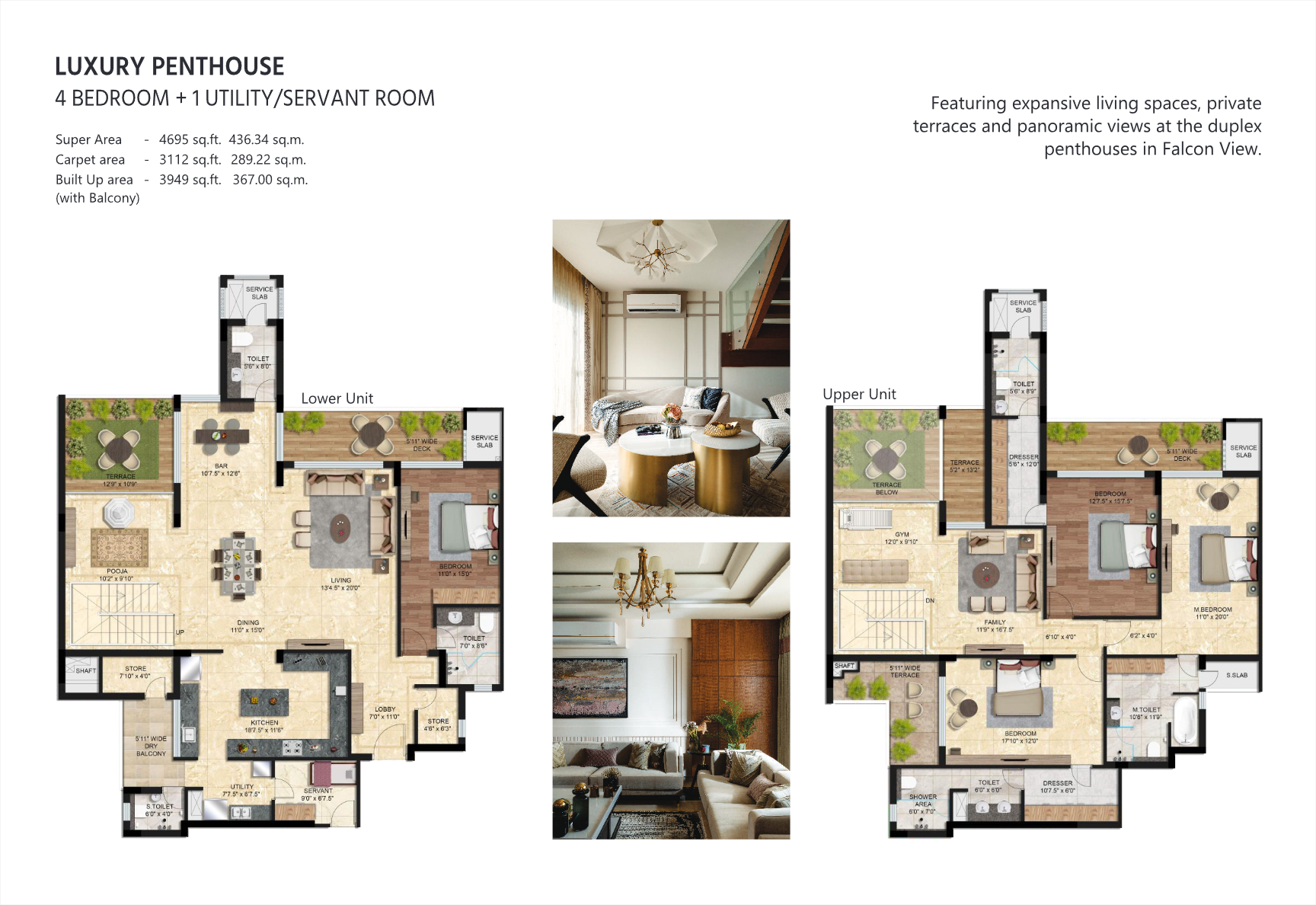 Falcon View — 4 Bedroom +1 utility Luxury Penthouse floor plan