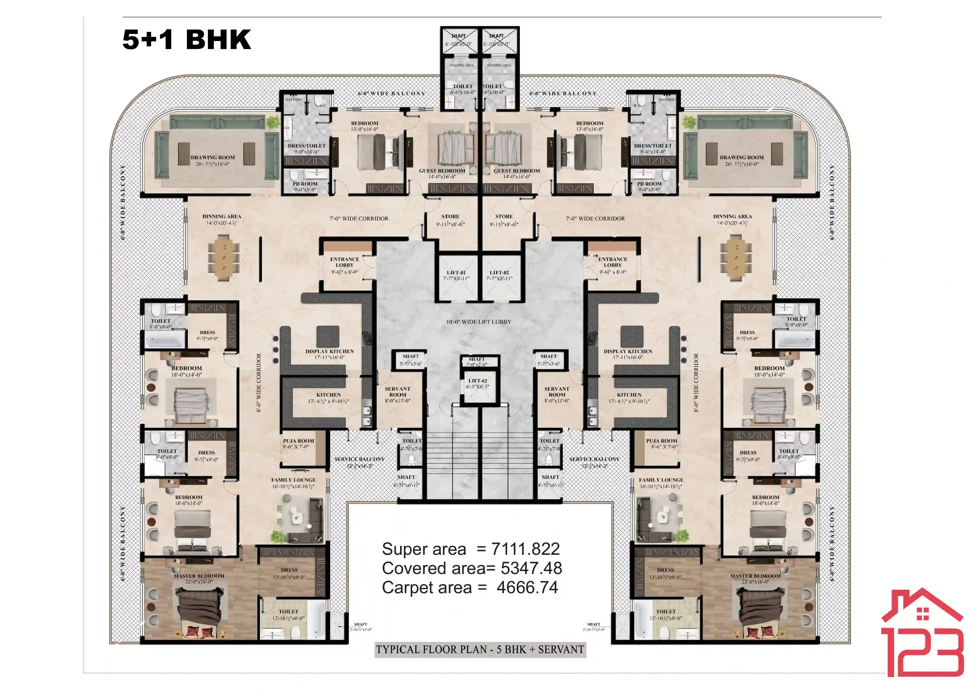 Marbella Grand — 5+1 floor plan