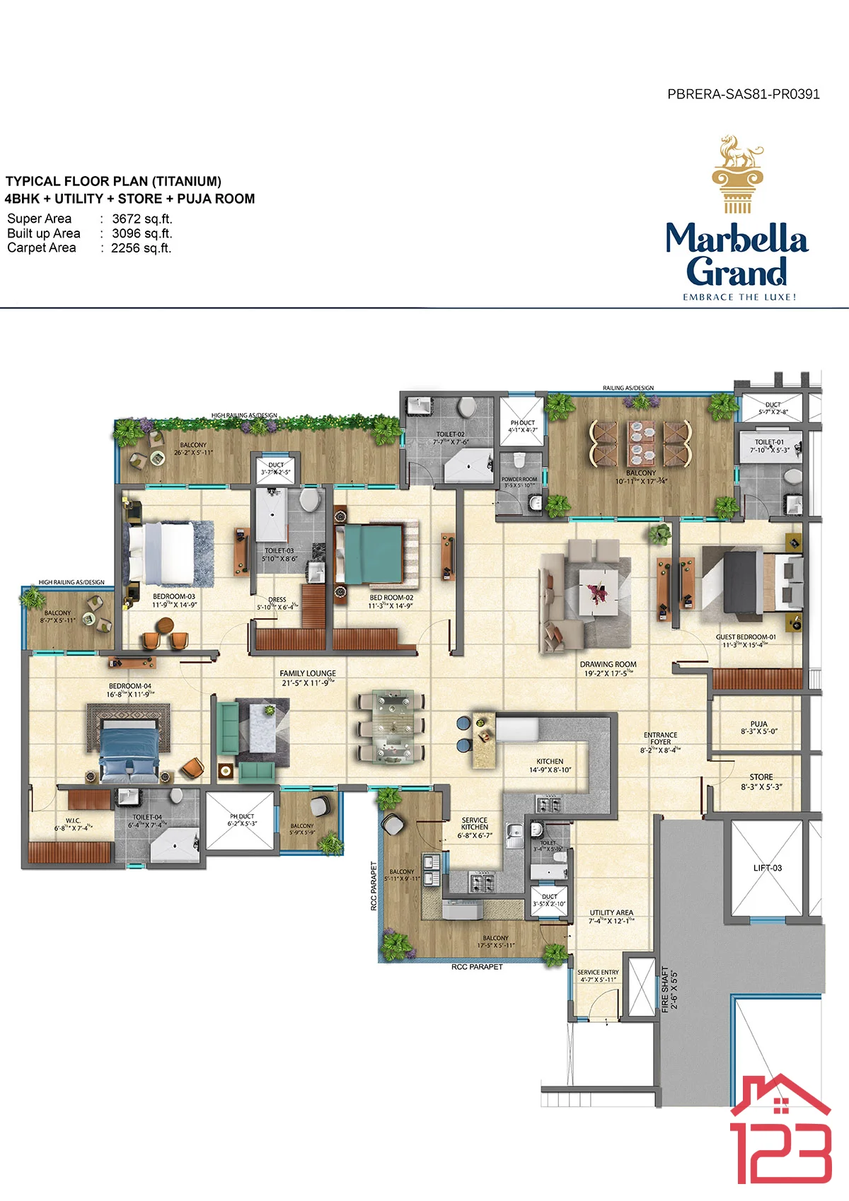 Marbella Grand — 4+1 floor plan